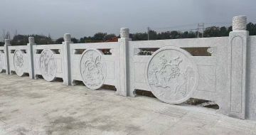 中山芝麻白河道栏杆 石材栏杆