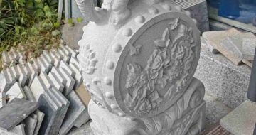 中山芝麻白抱鼓石 庭院抱鼓石