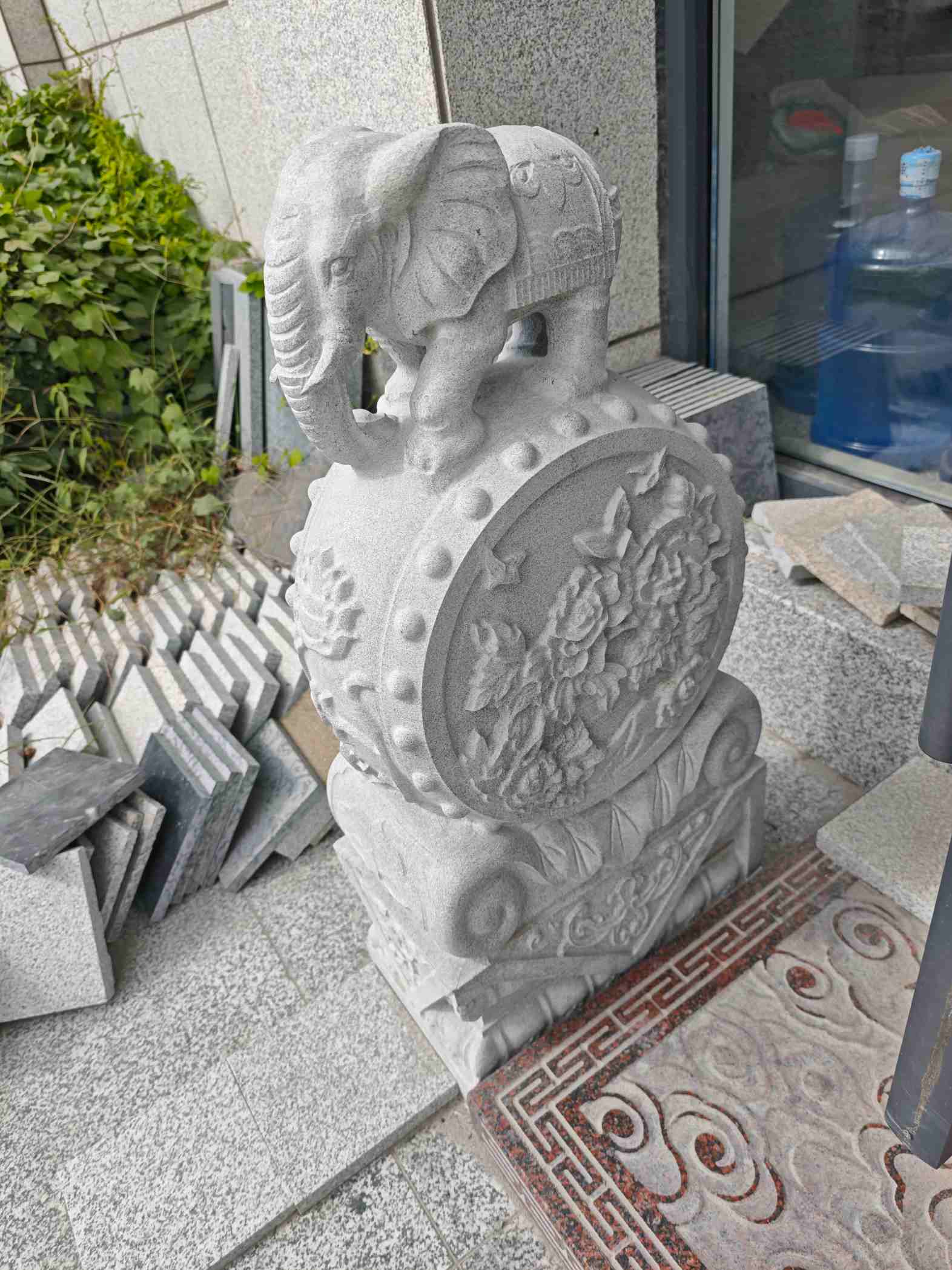 中山芝麻白抱鼓石 庭院抱鼓石