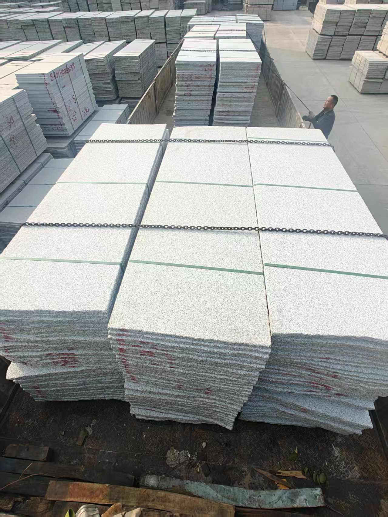 中山芝麻白毛板，石材毛板