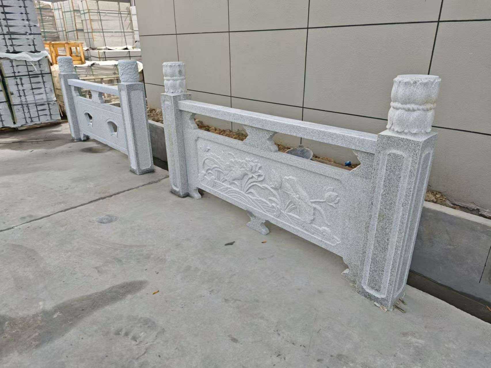 中山芝麻白河道栏杆 石材栏杆