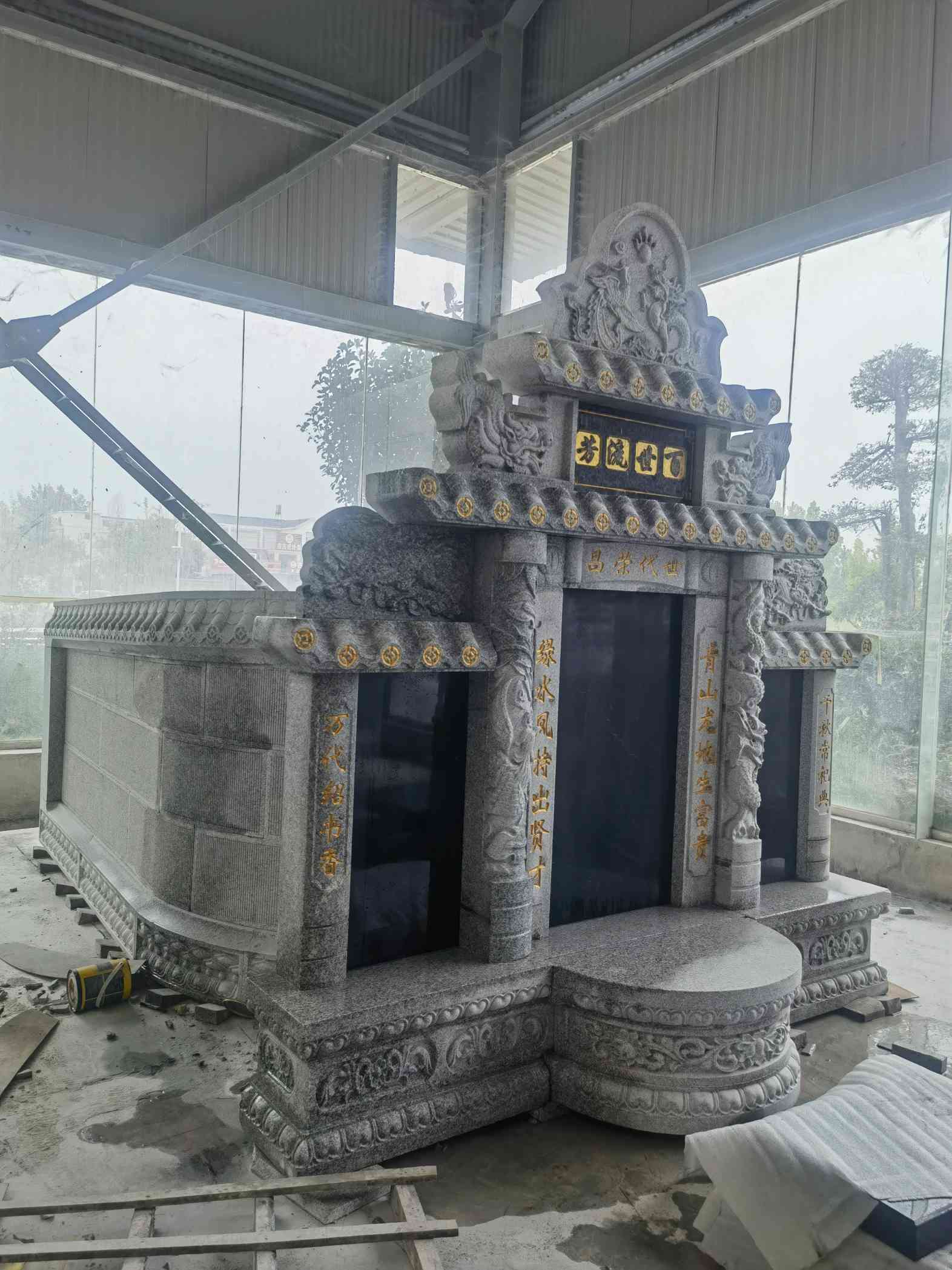 中山套墓 墓碑 围坟石 异形定制